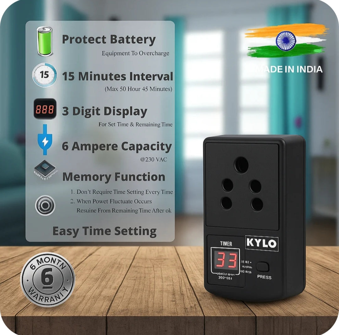 Automatic Cut Off Timer Socket Plug