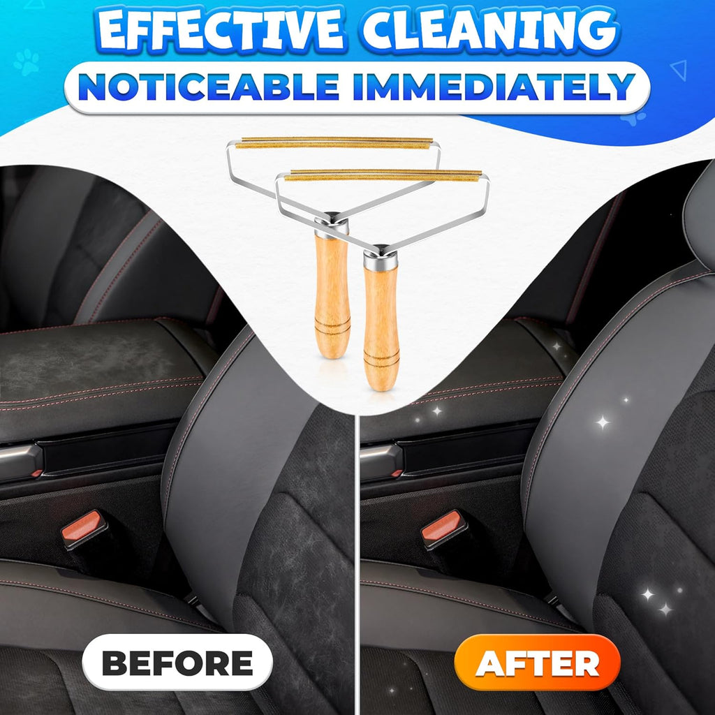 Lint & Pet Hair Remover Wooden Body Clothes Pack of 2